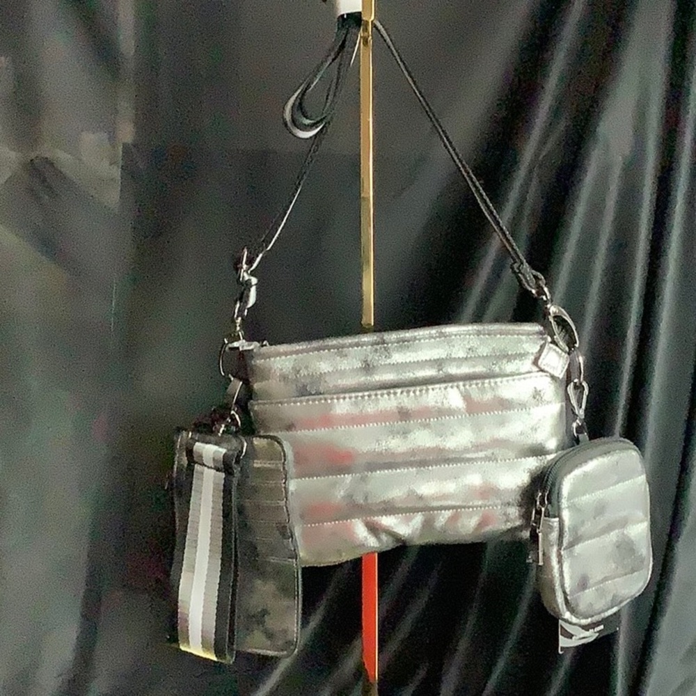 Think Royln Multi Piece Quilted Crossbody with detachable guitar strap